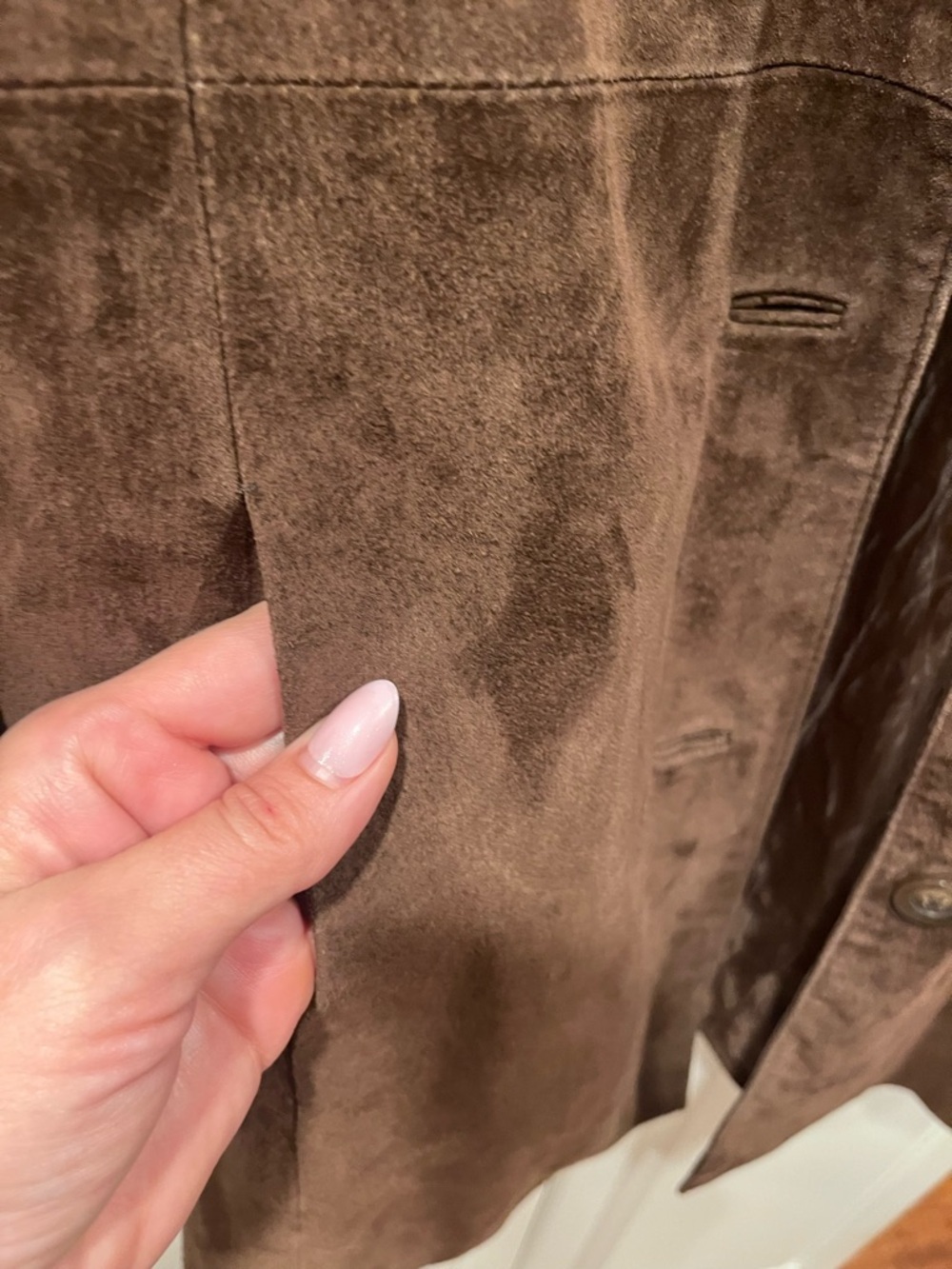 Vintage Genuine Leather Suede Button-Front Coat Women’s Medium Western Style - Picture 5 of 6